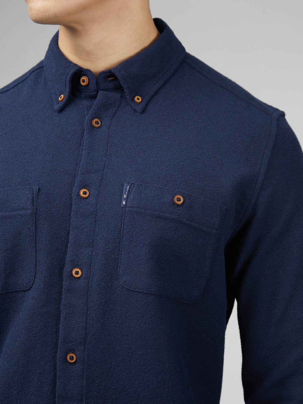 Ben Sherman Signature Boucle Hemd Navy | BTG-172986