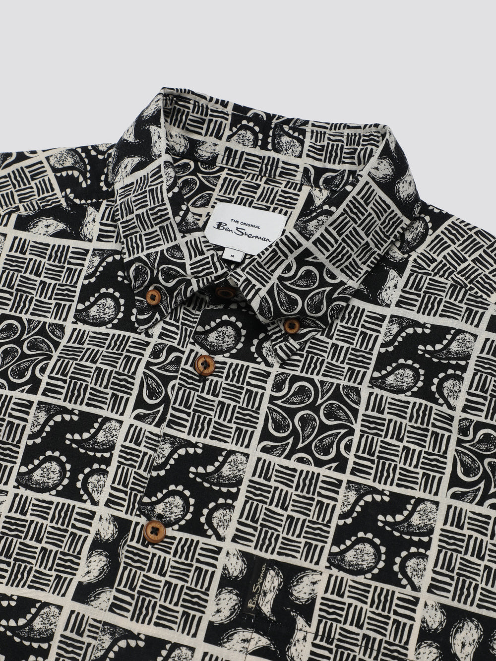 Ben Sherman Signature Checkerboard Paisley Print Hemd Schwarz | INC-631589