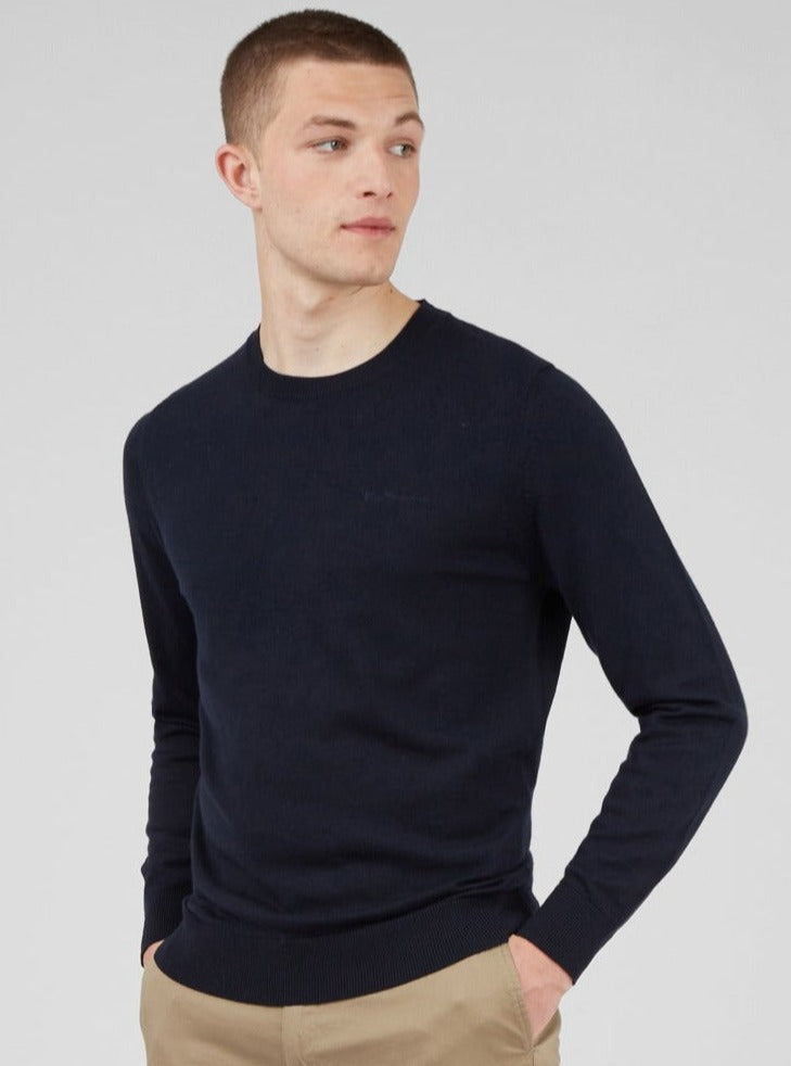 Ben Sherman Signature Crewneck Strickwaren Navy | KZN-209356