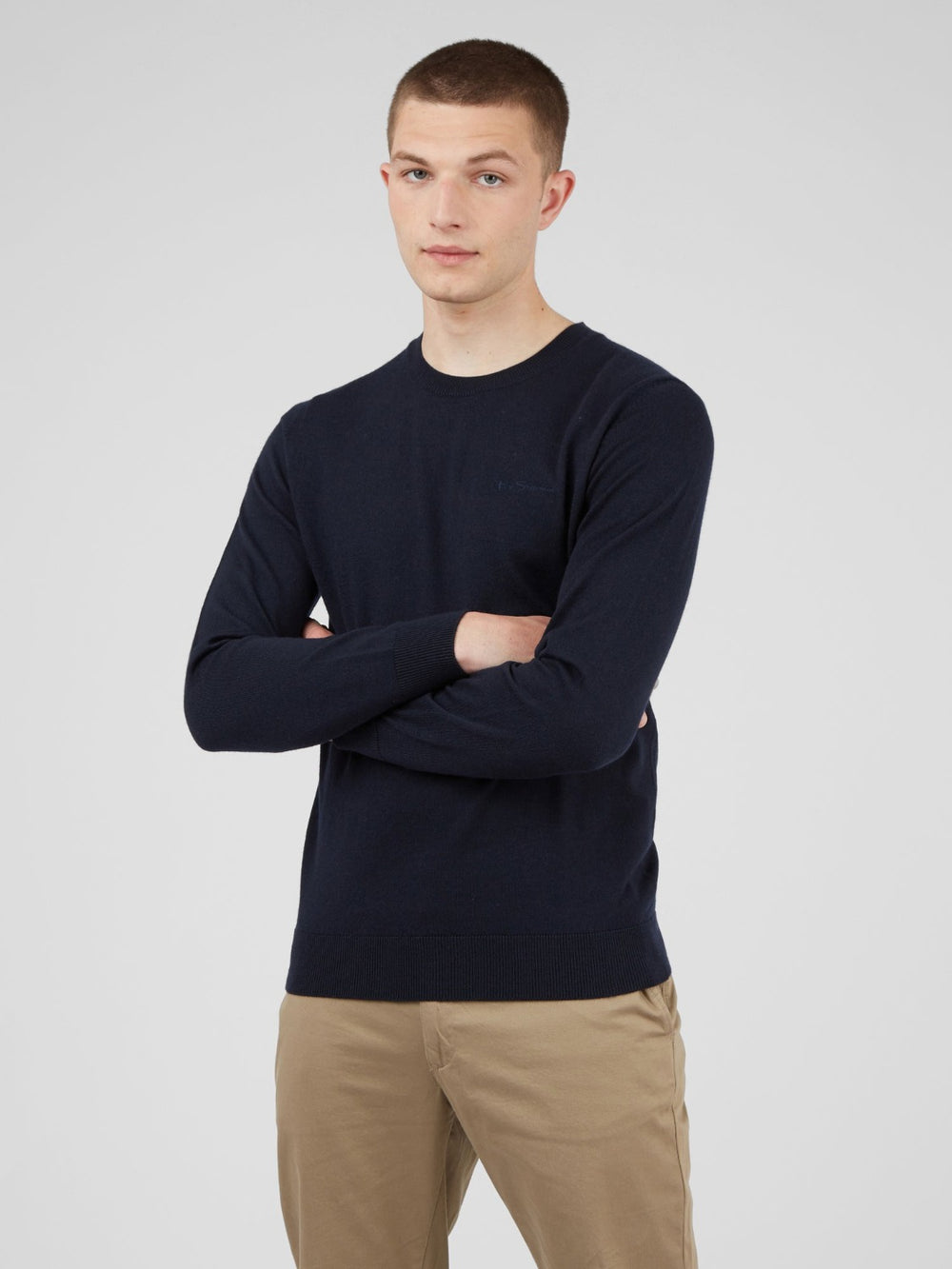 Ben Sherman Signature Crewneck Strickwaren Navy | KZN-209356