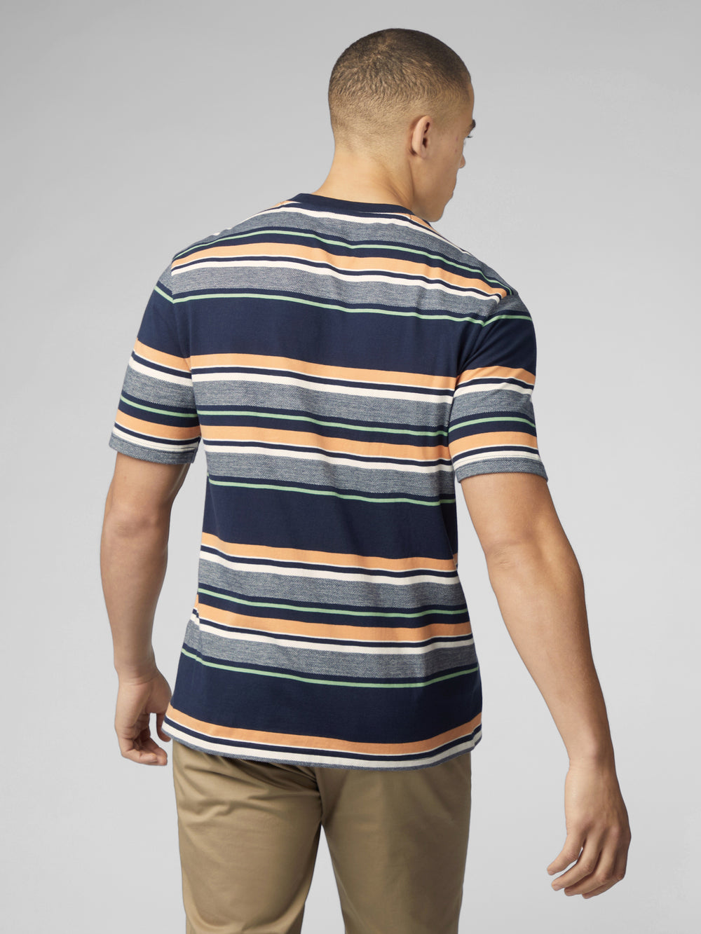 Ben Sherman Signature Engineered Stripe T-Shirt Navy | QVZ-839750