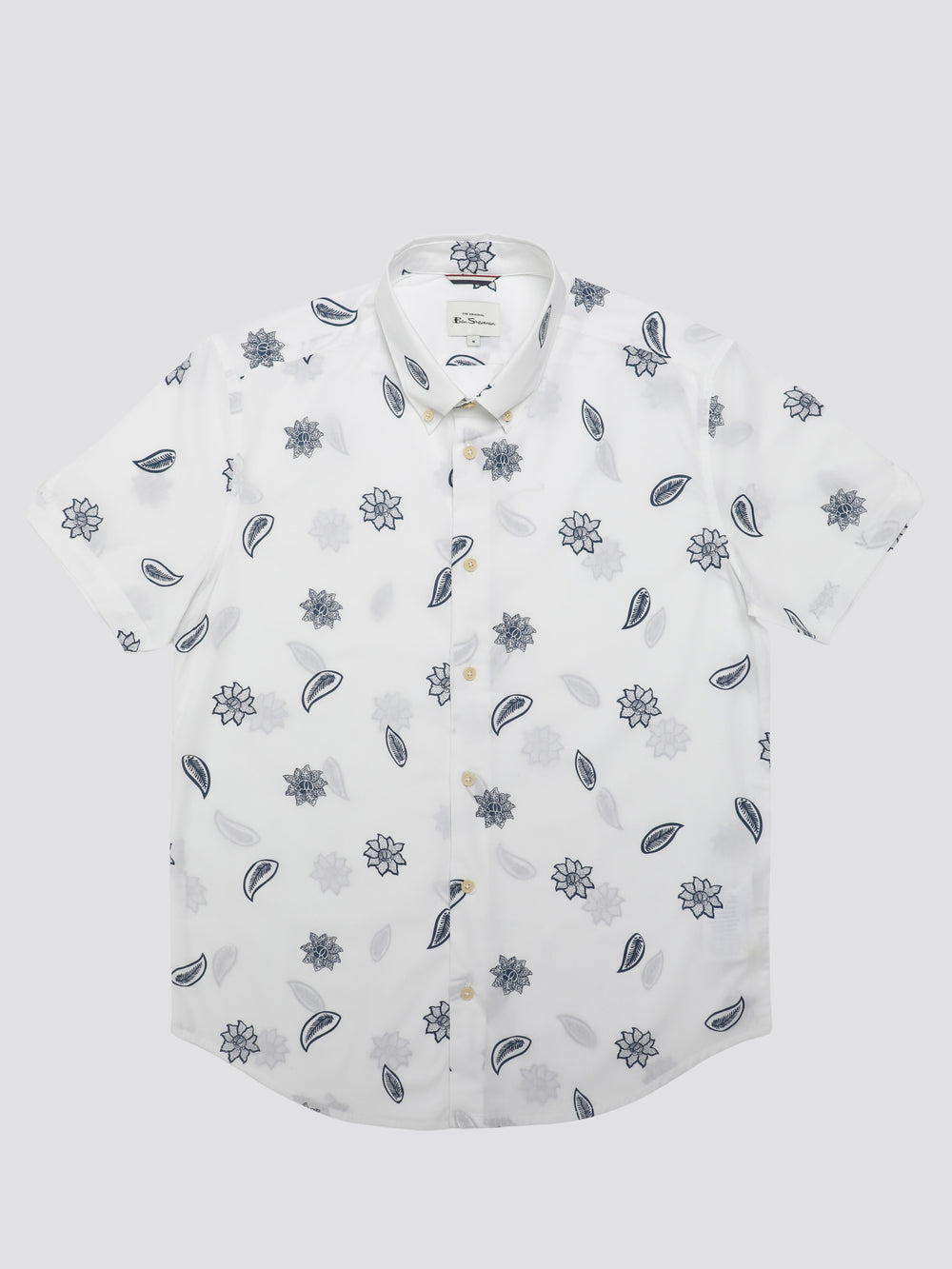 Ben Sherman Signature Floral Hemd Weiß | NYW-064723