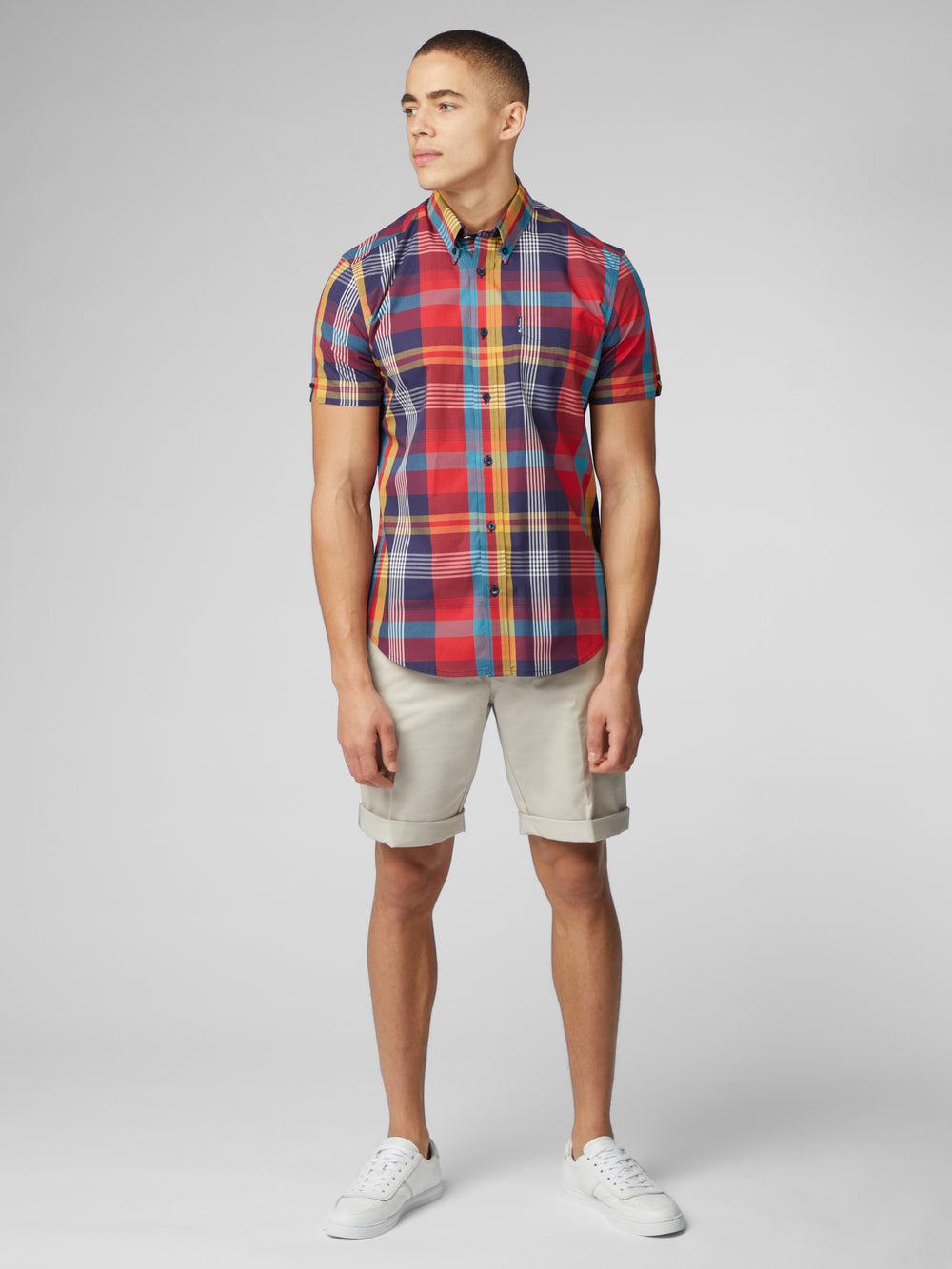 Ben Sherman Signature Large Madras Check Hemd Rot | IKJ-192387