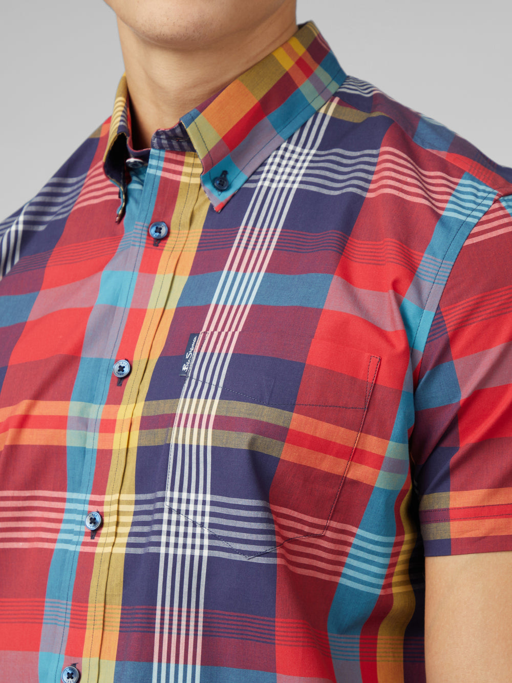 Ben Sherman Signature Large Madras Check Hemd Rot | IKJ-192387