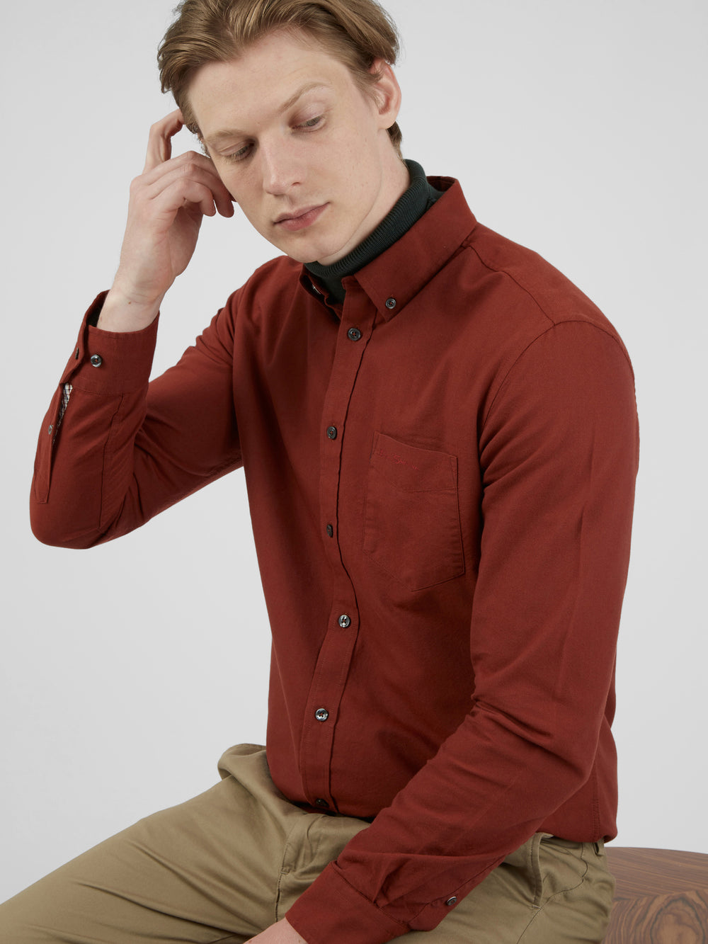 Ben Sherman Signature Long-Sleeve Oxford Hemd Orange | VKN-205463