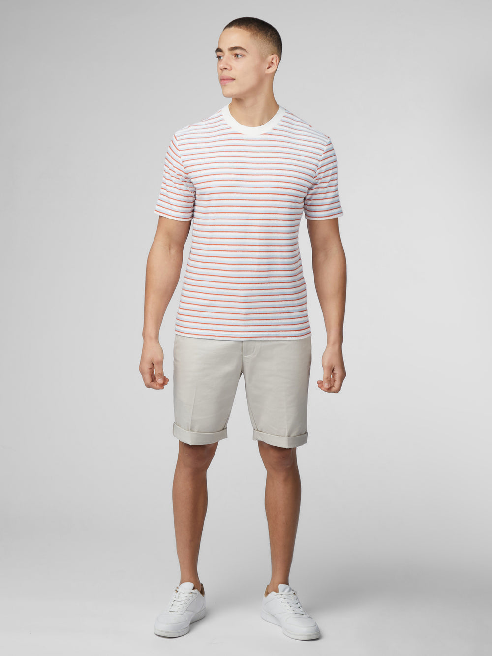 Ben Sherman Signature Loopback Stripe T-Shirt Blau | IQU-092456