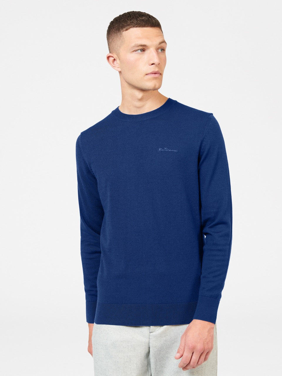 Ben Sherman Signature Merino Crewneck Strickwaren Blau | ZYI-627190