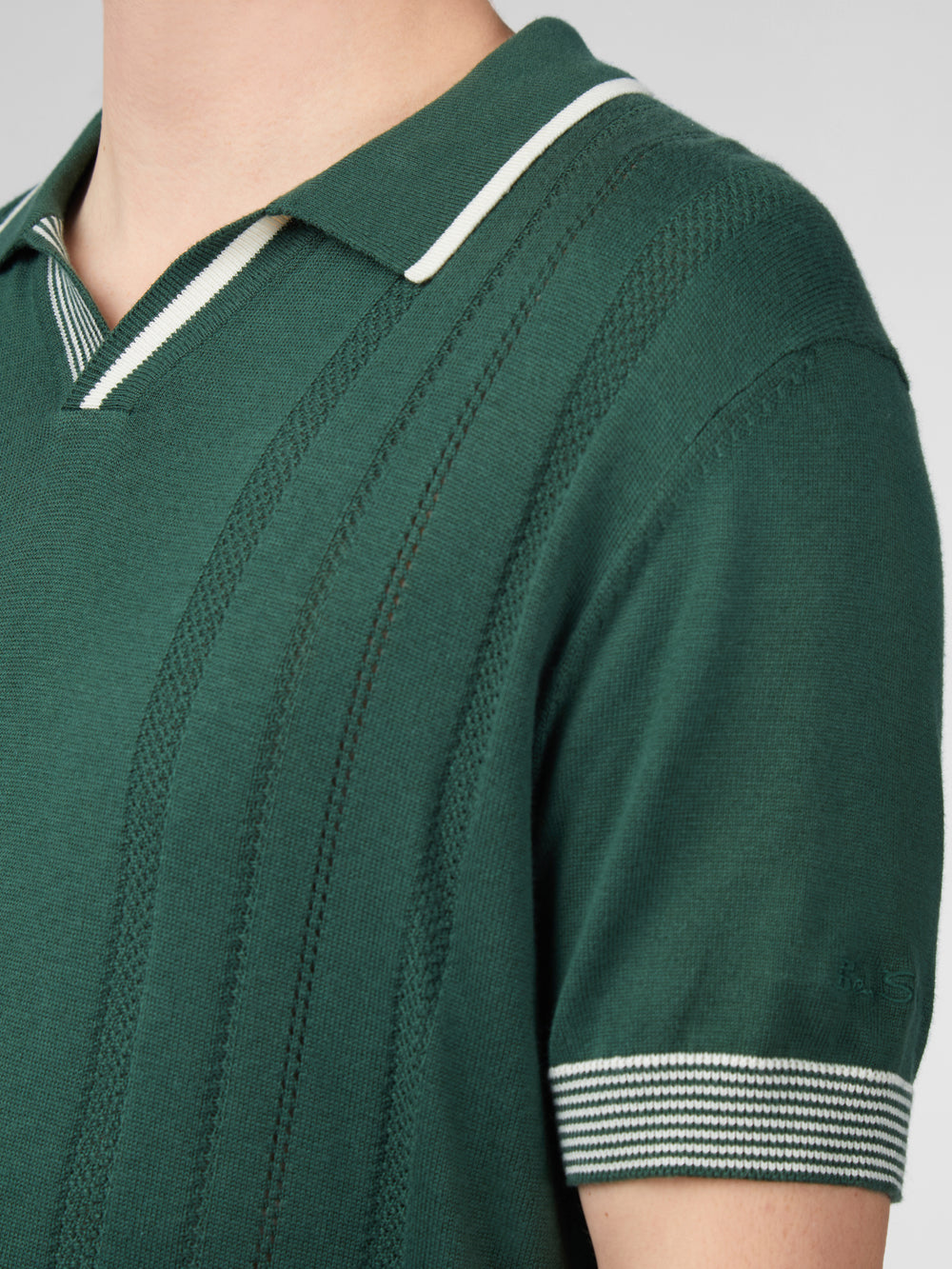 Ben Sherman Signature Open Neck Polo Strickwaren Grün | LGU-071926