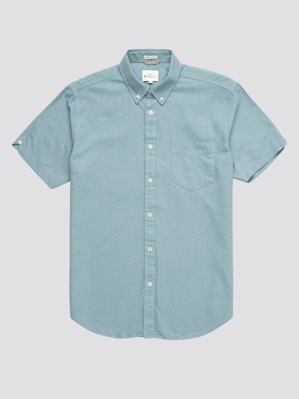 Ben Sherman Signature Organic Short-Sleeve Oxford Shadow Hemd Blau Grau | FIB-248563