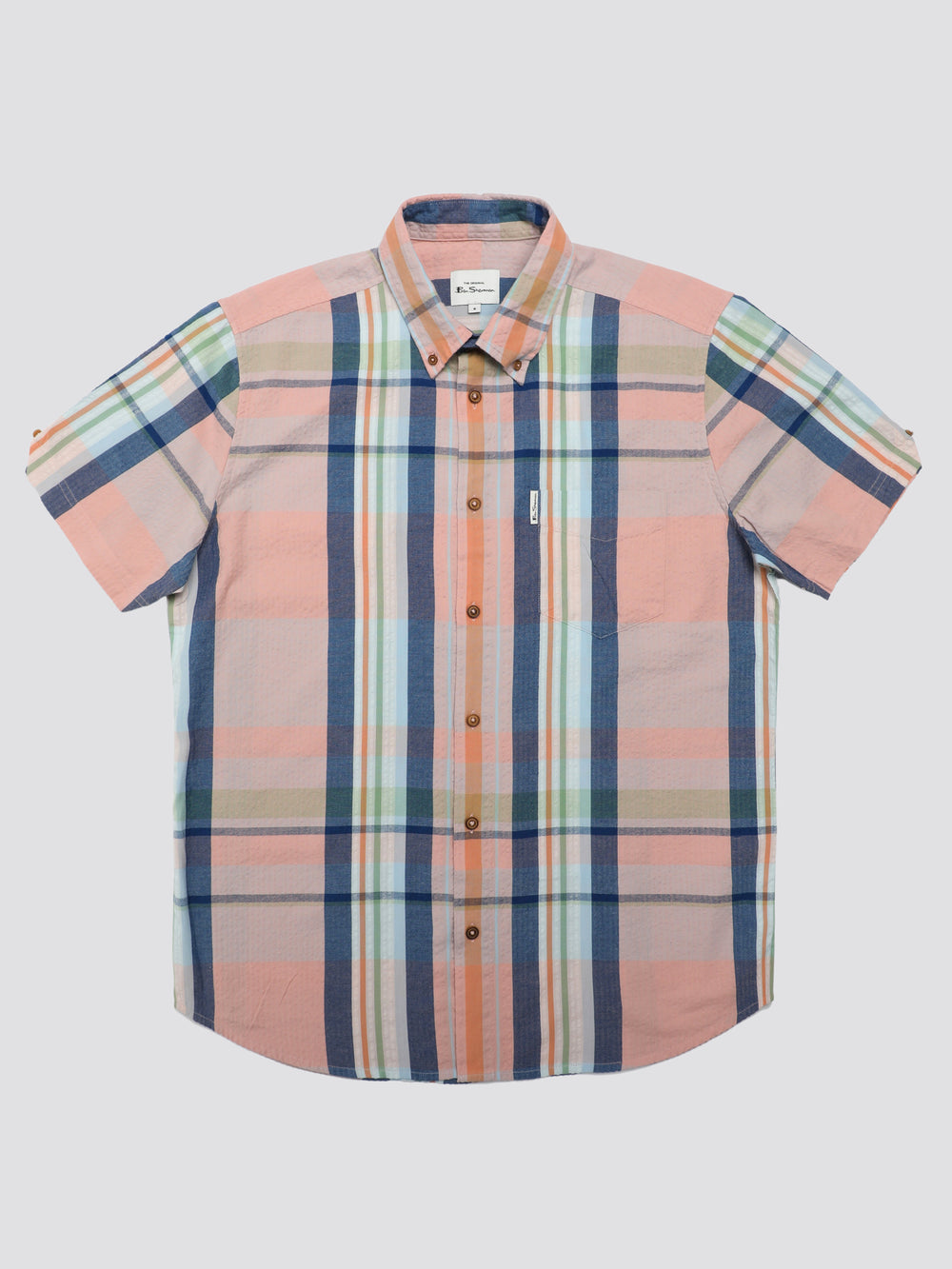 Ben Sherman Signature Seersucker Check Hemd Rosa | TUQ-520798