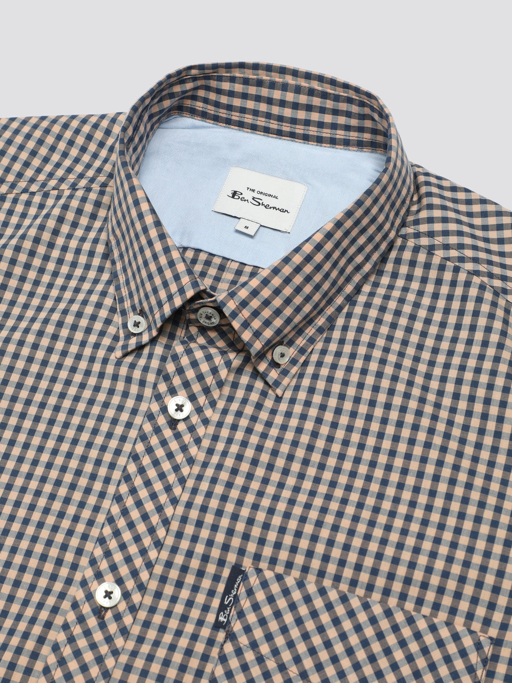 Ben Sherman Signature Short Sleeve Gingham Hemd Kupfer Orange | HOA-178935