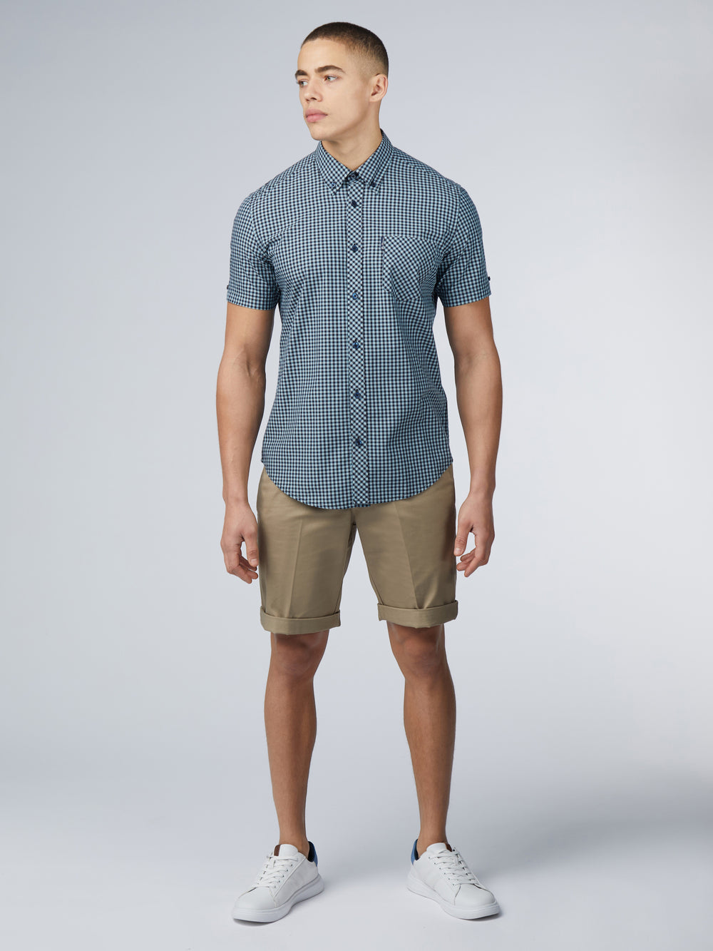 Ben Sherman Signature Short Sleeve Gingham Hemd Blau | NUA-205137