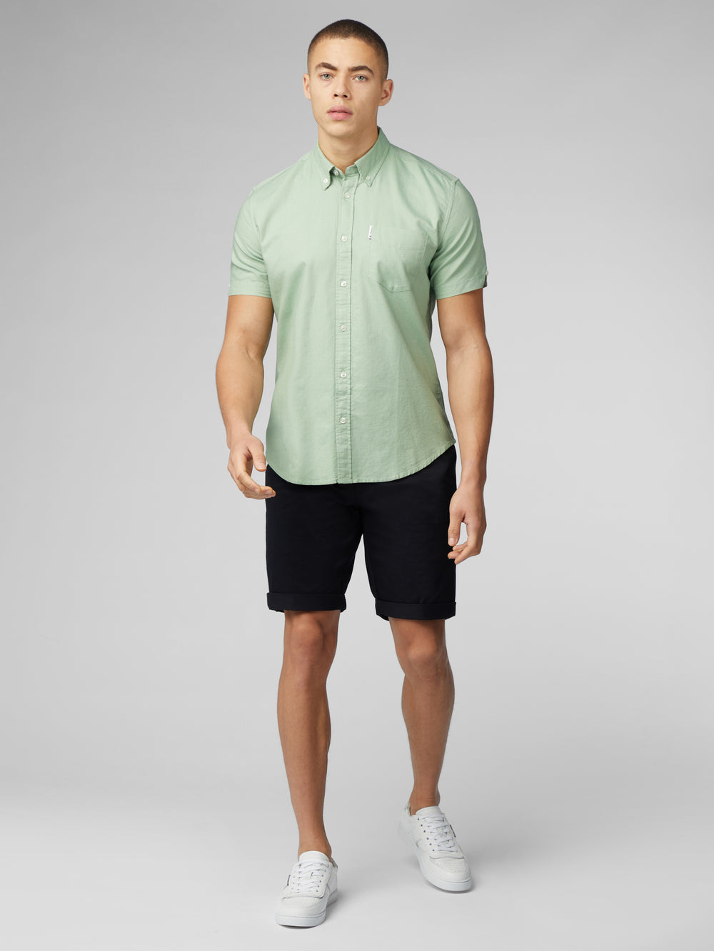 Ben Sherman Signature Short Sleeve Oxford Hemd Grün | CJK-821697