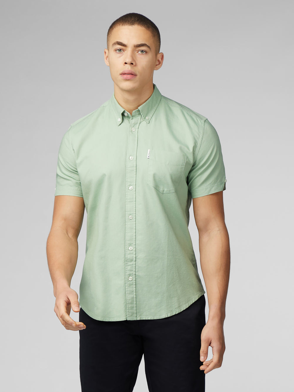 Ben Sherman Signature Short Sleeve Oxford Hemd Grün | CJK-821697