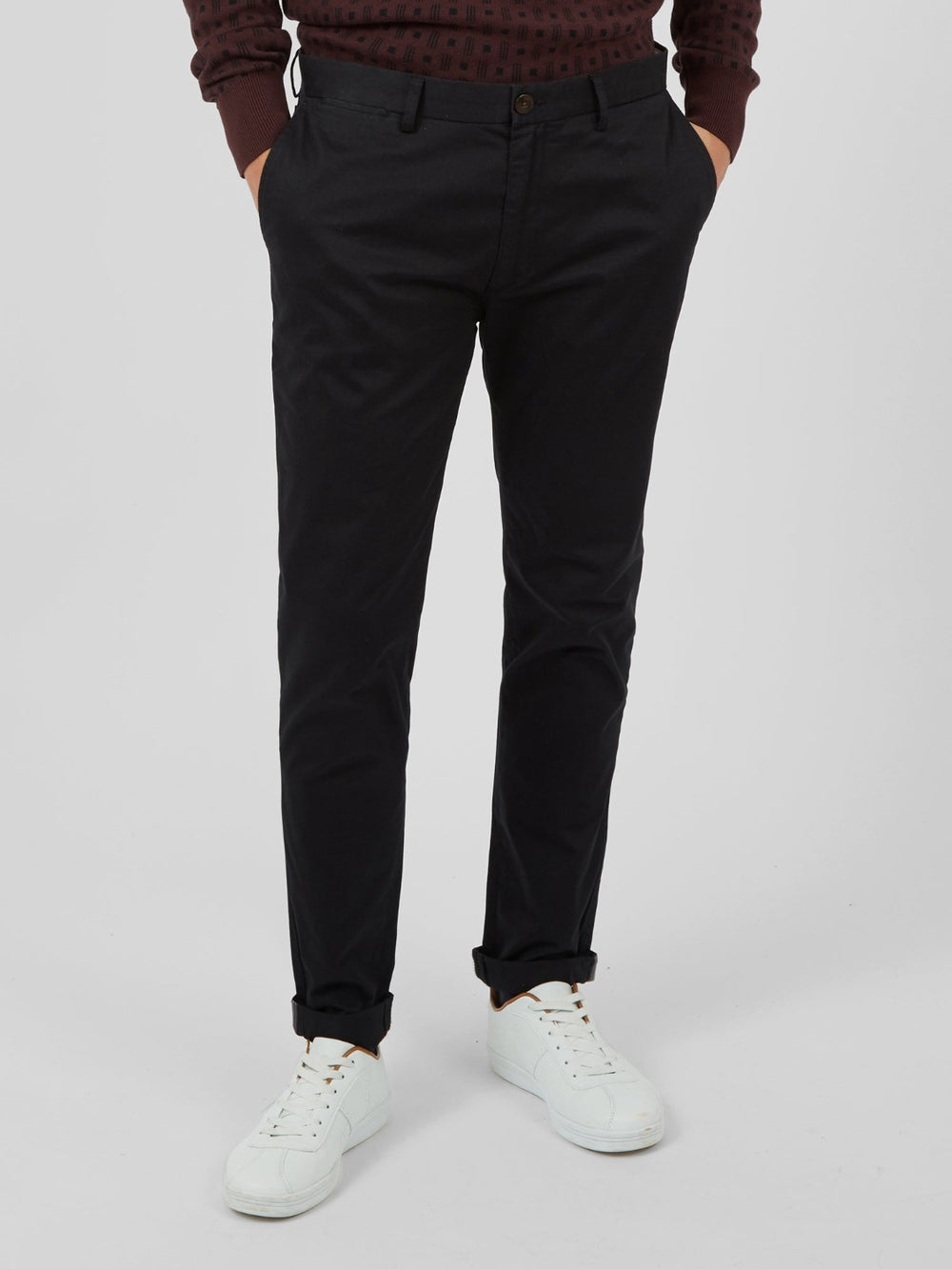 Ben Sherman Signature Skinny Stretch Chino Hose Schwarz | BFH-435267