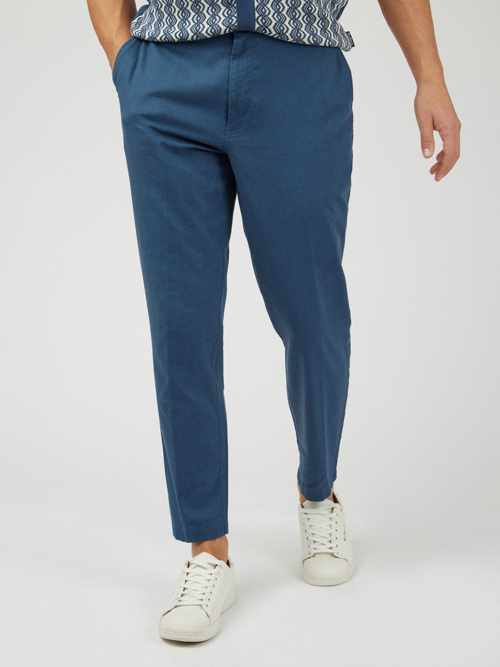 Ben Sherman Signature Slim Taper Linen Hose Blau | ZVG-829051