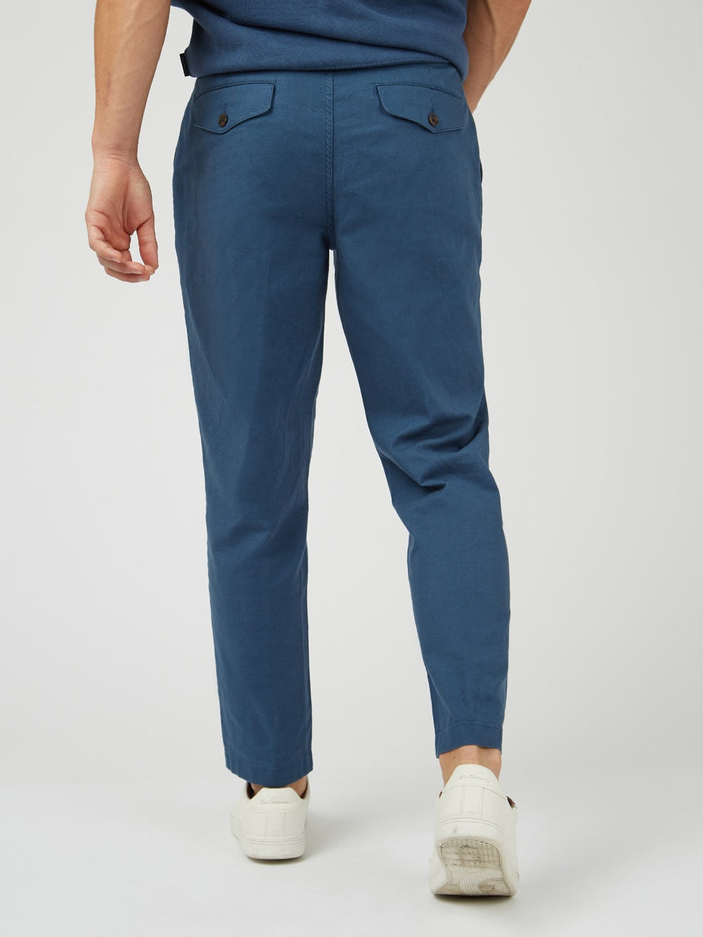 Ben Sherman Signature Slim Taper Linen Hose Blau | ZVG-829051