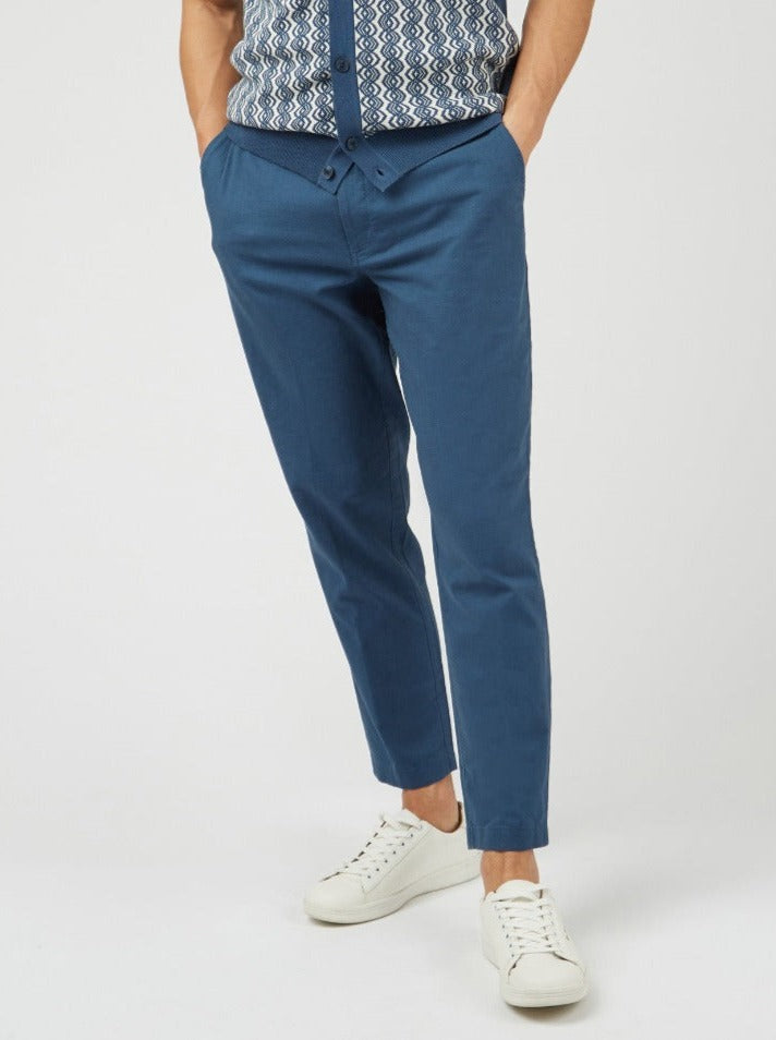 Ben Sherman Signature Slim Taper Linen Hose Blau | ZVG-829051