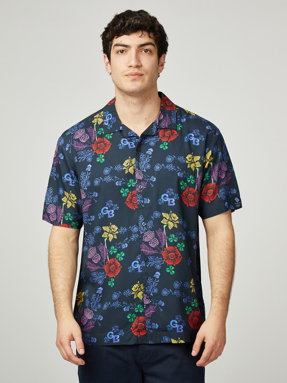 Ben Sherman Team GB Floral Hemd Navy | GOH-329041