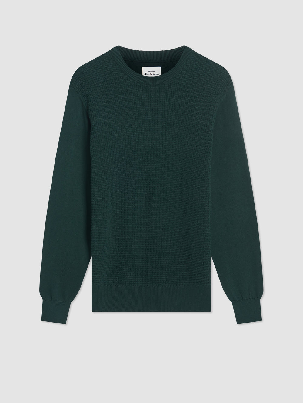 Ben Sherman Textured Crewneck Strickwaren Dunkelgrün | EJU-296475