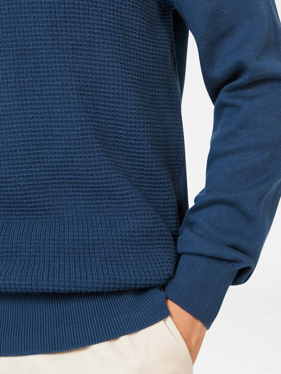 Ben Sherman Textured Crewneck Strickwaren Indigo | DNG-864105