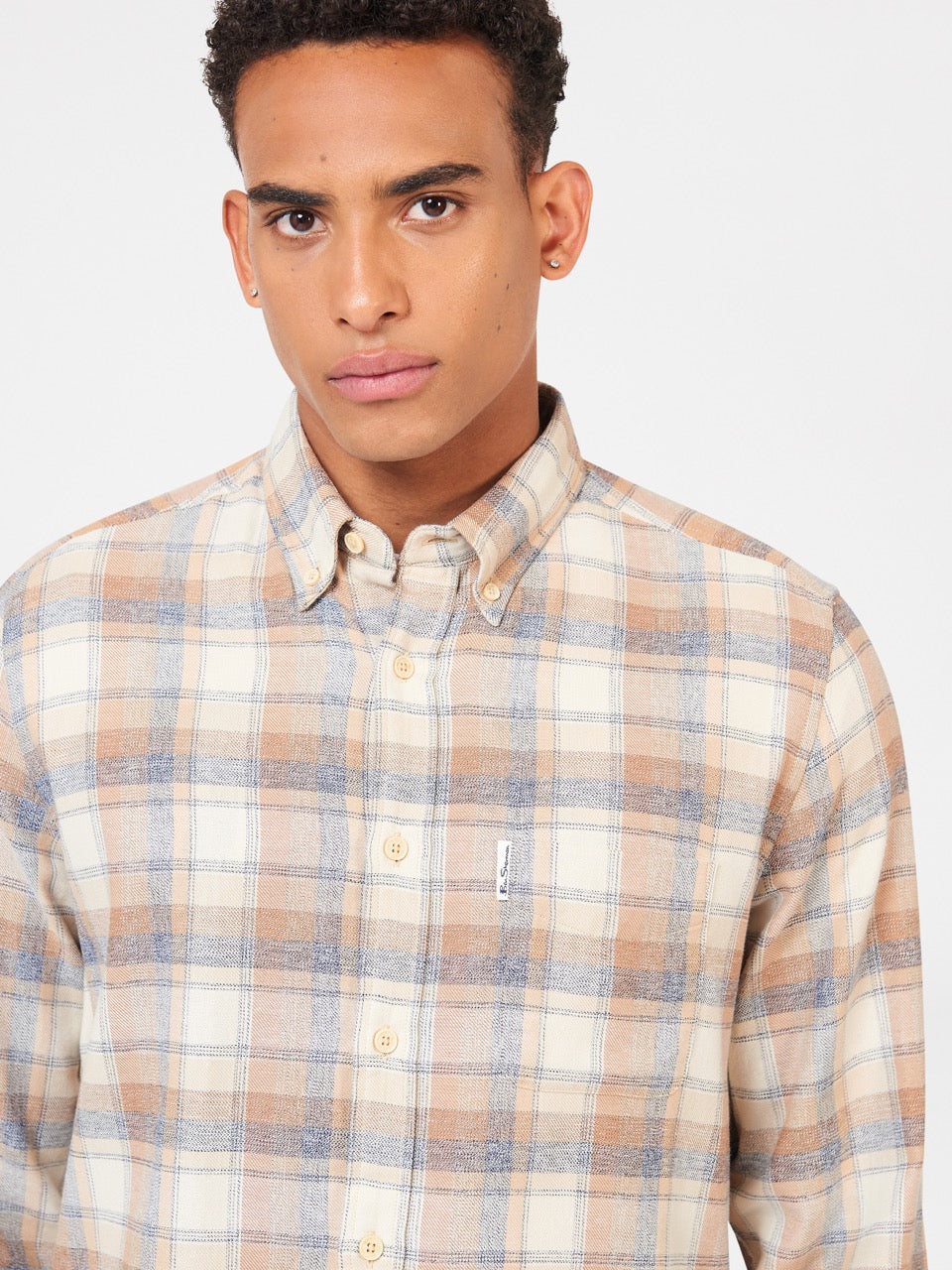 Ben Sherman Twisted Yarn Check Hemd Braun | QOD-359740