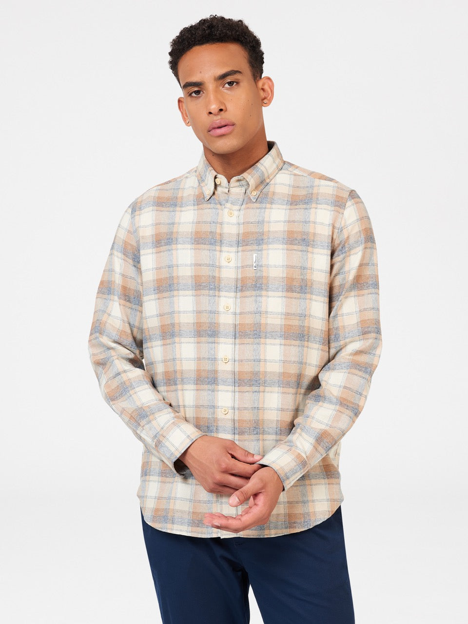 Ben Sherman Twisted Yarn Check Hemd Braun | QOD-359740